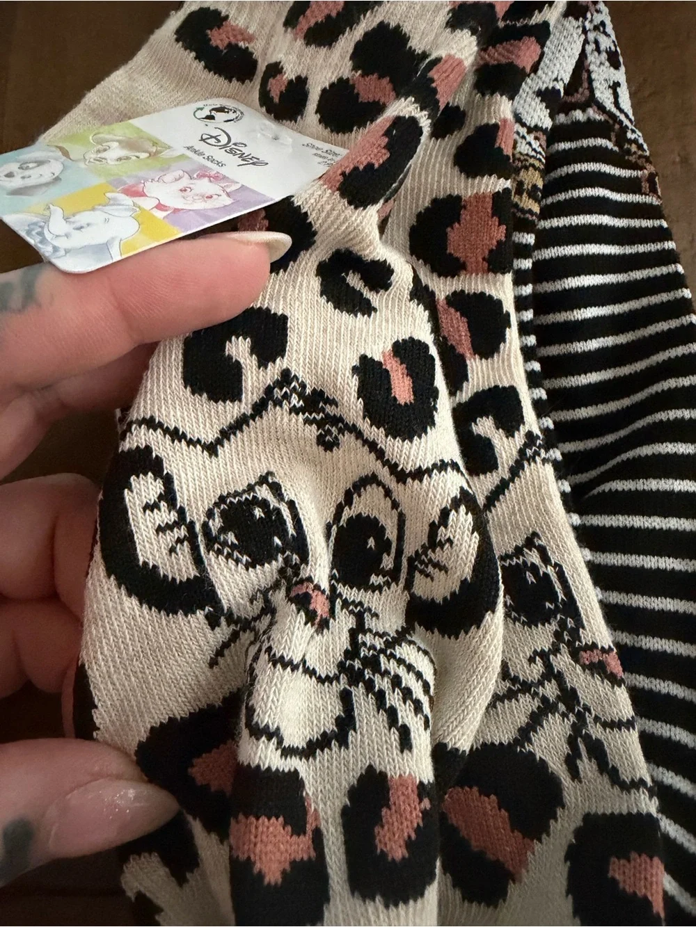 Disney 101 Dalmatians Perdita Animal Print Ankle Socks 2 Pairs Shoe Size 4-10